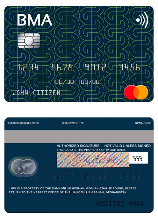 Afghanistan Bank Millie Afghan mastercard